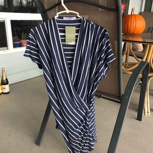 NEW Lilac Maternity Blouse Shirt Blue w/ White …